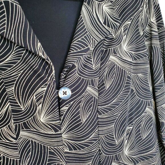 J Jill Wearever Collection Jacket Top Womens Small One Button Black White - Picture 6 of 9